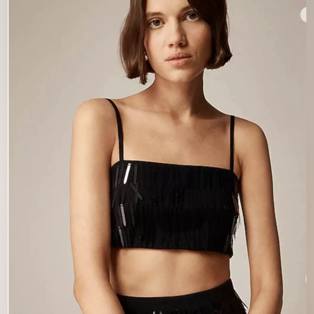 J.Crew Collection sequin bralette Size Medium New Women’s In Black